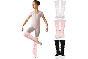 Shyyween 3 Pairs Ballet Leg Warmers for Girls Toddler Teens Stirrup Ankle Warmers Knitted Socks for Dance Practice Yoga