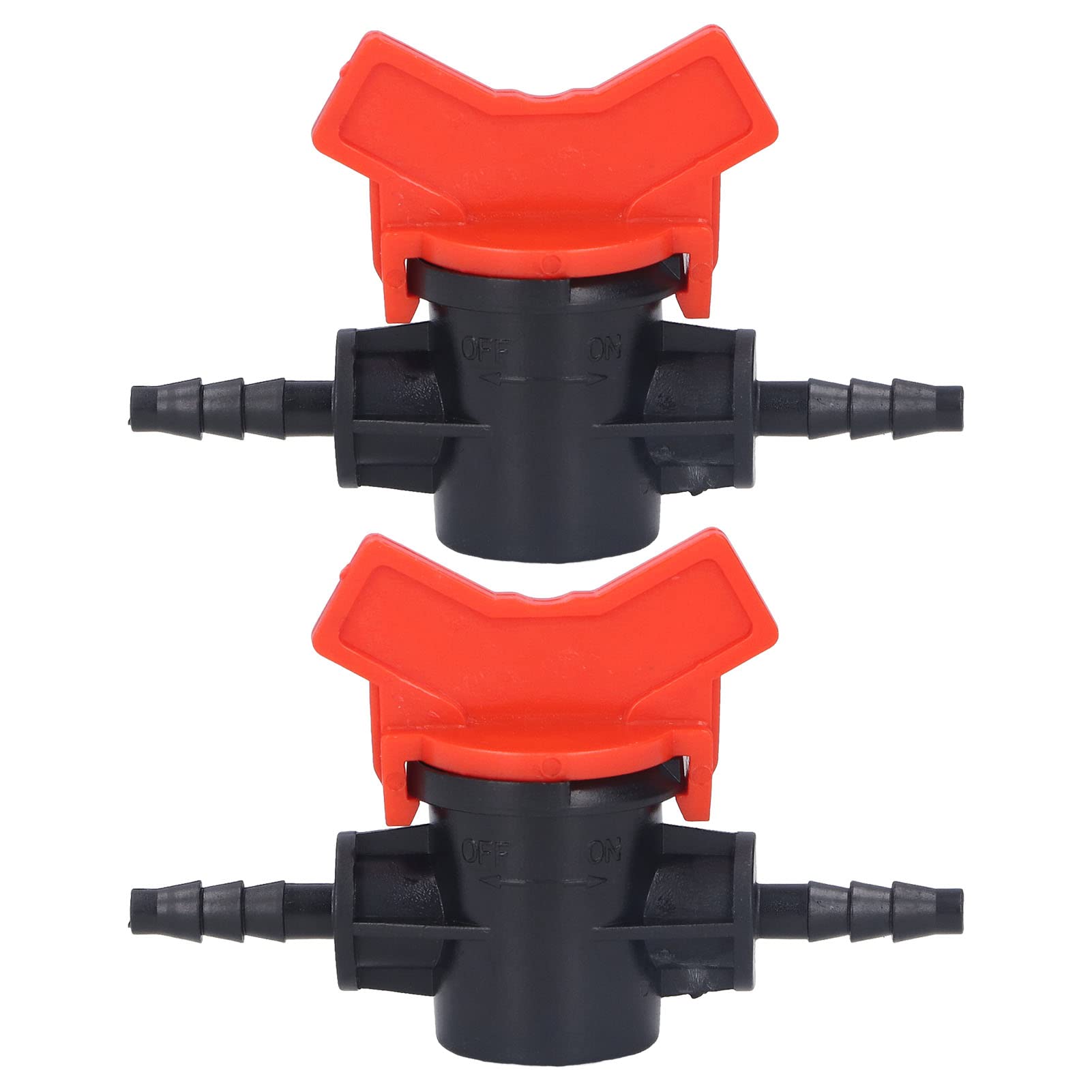 Tissting 2 Pcs Drip Irrigation Shut Off Valve Barbed Shut-Off Valve Universal for Vegetable Garden, Plantation and Back Garden Drip Irrigation Pipe Connection(2#)(4MM)
