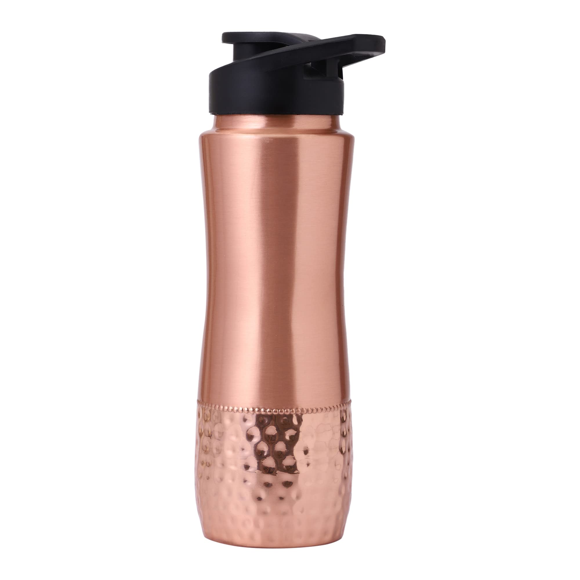 Pure Copper Water Bottle Sipper 900ml (30.4 oz.) | Leak-Proof Joint-Free Copper Drinking Bottle for Ayurvedic Health Benefits, Detox & Daily Hydration | Eco-Friendly BPA-Free Fitness Bottle