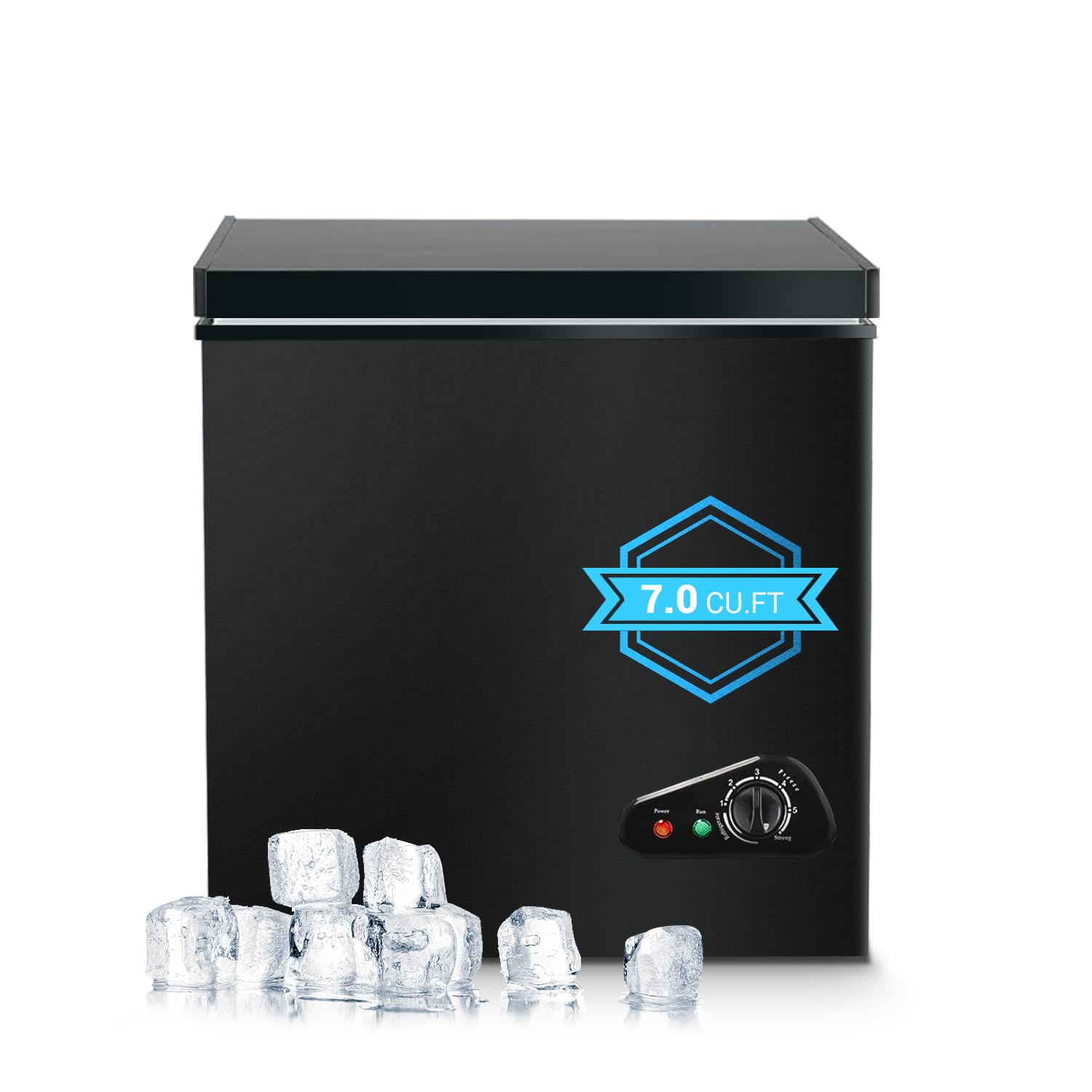 Photo 1 of ***USED/MINOR SCRATCHES***Chest Freezer 7.0 Cu.Ft Compact Chest Freezers with 7 Adjustable Thermostat Top Open Door Freezer Compressor Cooling with Removable Storage Basket for Home Bar Dorm