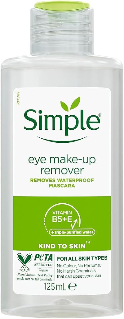 Simple Kind To Eyes Eye Make Up Remover Gentle Sensitive Skin 125ml