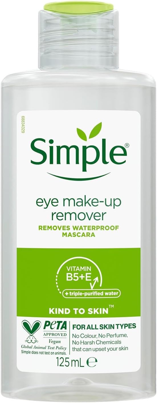 Simple Kind To Eyes Eye Make Up Remover Gentle Sensitive Skin 125ml