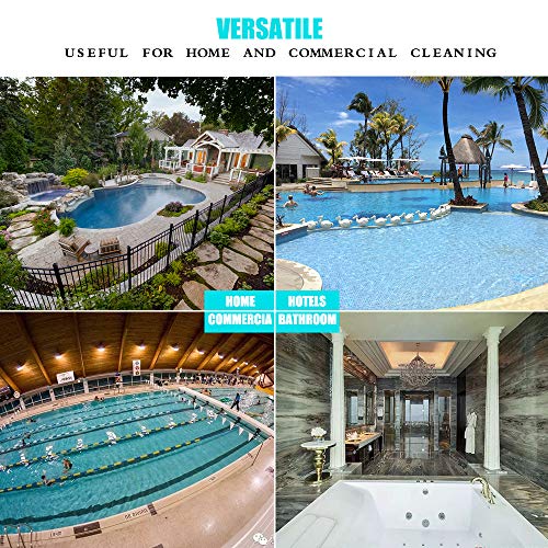 Swimming Pool Wall & Tile Brush , Combo Nylon and Stainless Steel Wire Brush for Cleaning Walls, Tiles & Floors, 18" Milky White Aluminum Back Hybrid Brush Head with EZ Clips (Pole not Included) - Thumbnail 5