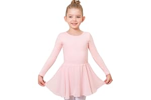 Stelle Ballet Leotards for Girls Long Sleeve Toddler Dance Leotard Outfits with Skirt Classic(Little/Big Kid)
