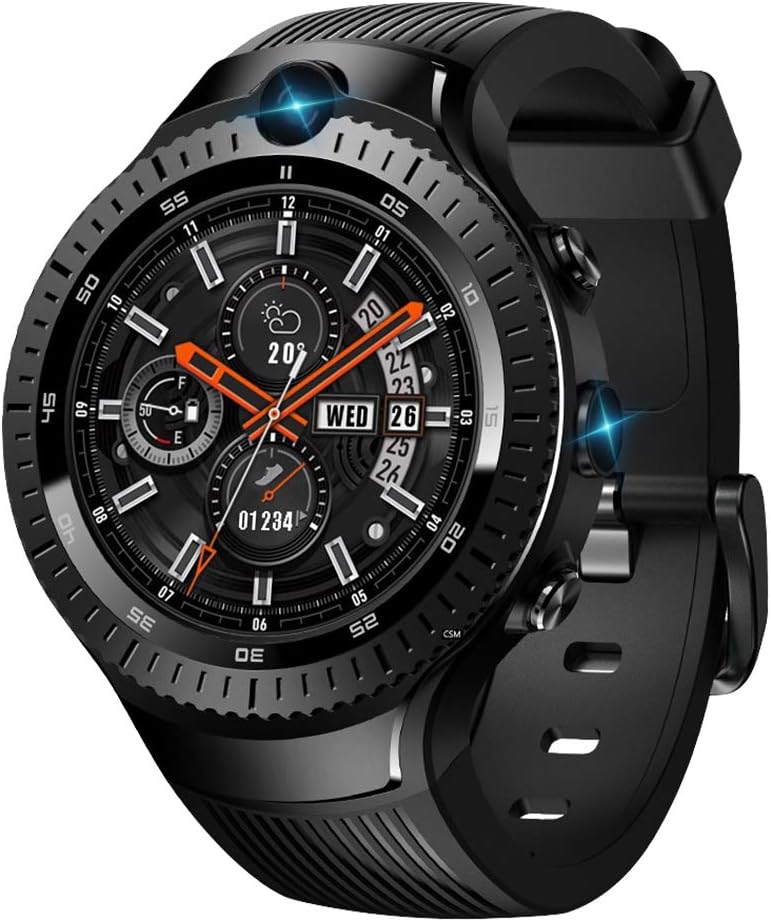 Smart Watch, LTE Fitness Tracker 1.4” Full Round HD Color Touchscreen with Dual Cameras 5MP+5MP, Fitness Watch with Heartrate Monitor Pedometer Sleep Monitor for Men and Women for Android and iOS