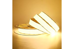 UCHARGE 30mm Wide COB LED Strip Light,24V Warm White 3000K 1600 LEDs/m 5 Rows,16.4FT/5M 8000 LEDs 22000LM Ultra Bright,CRI 90