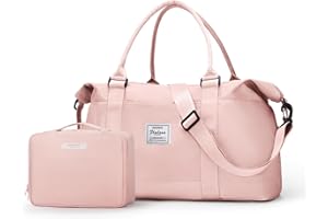 SUNMOP Travel Bags for Women,Weekender Overnight Bag with Toiletry Bag,Carry On Travel Tote Bag Duffel Bag,Gym Bag with Wet Pocket & Trolley Sleeve