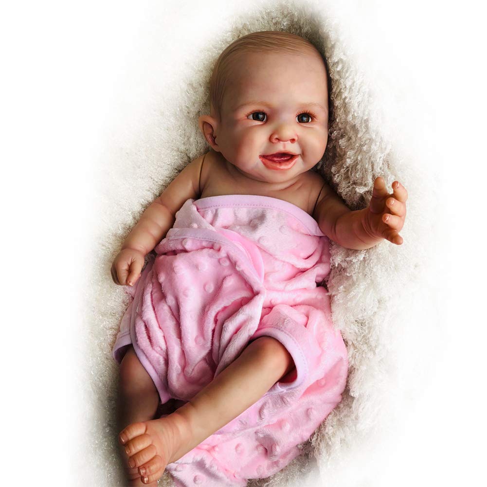 DXFK.AM Reborn Baby Doll Realistic Baby Washable Weighted Lifelike Reborn Dolls 50cm 20 Inch Cute Handmade Silicone Doll Body Toy