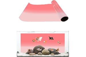 T&H XHOME T&H Home Aquarium Décor Backgrounds - Gradient Pink and Light Pink Fish Tank Background Aquarium Sticker Wallpaper Decoration Picture PVC Adhesive Poster, 36.4" W x 20.4" H