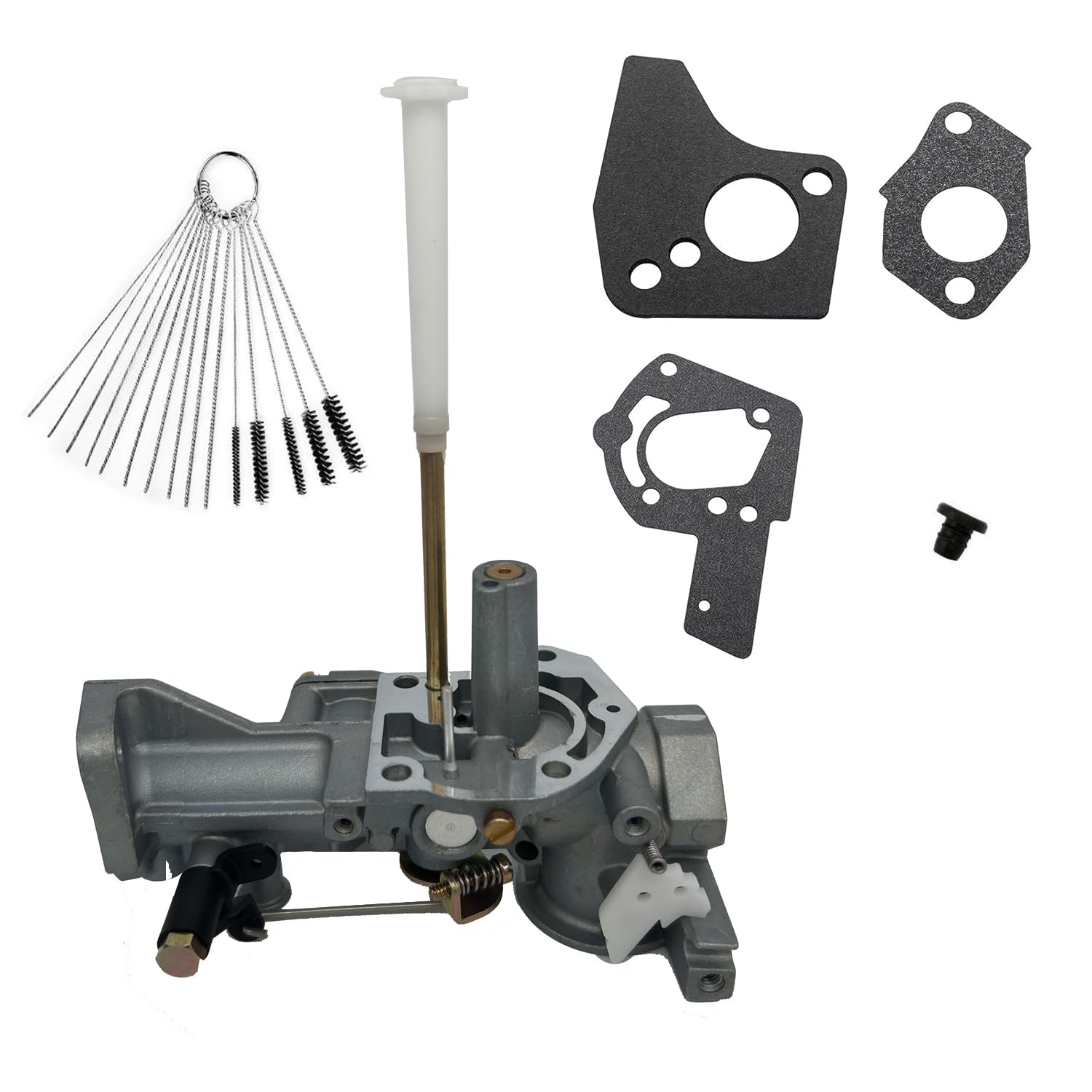 Photo 1 of 498298 Carburetor Compatible for Briggs & Stratton 692784 495951 492611 490533 495426 130202 112202 112232 134202 137202 133212 135202 5HP Carb with Gasket & Cleaning Brushes