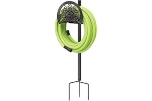 GOFORWILD Garden Hose Holder Butler, Decorative Sturdy Water Hose Rack, Durable Wall Hose Hanger, Holds 125-Feet of 5/8-Inch Hose, Hose Reel, Made of Stainless Cast Aluminum, 7009
