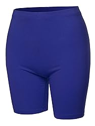 A2Y Basic Solid Cotton Mid Thigh High Rise Biker