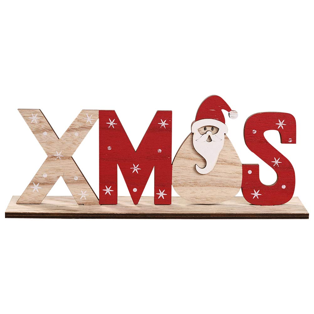 Wooden Christmas Decorations, Christmas Sign Christmas Holiday Santa Claus Christmas Table Decorations Wood Plaque Sign Decorative Table Top Sign Plaque Xmas Party Decoration