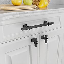 Amerdeco 10 Pack Matte Black Cabinet Pulls 6.3