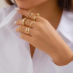 INENIMARTJ Boho Rings for Women,Gold Stacking