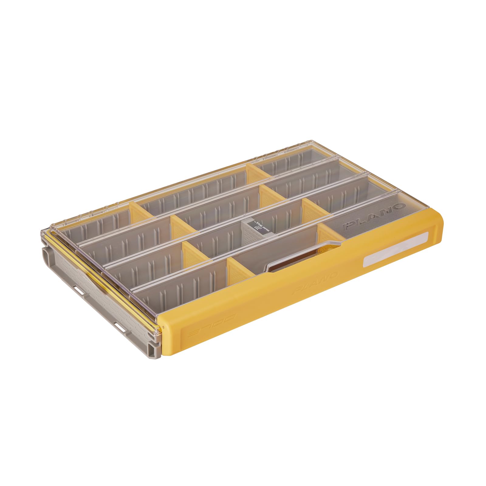 Photo 1 of Plano EDGE 3700 Premium Tackle Utility Box, Gray and Yellow, Stackable Organizers, Waterproof, Rust-Resistant Bait and Tackle Storage