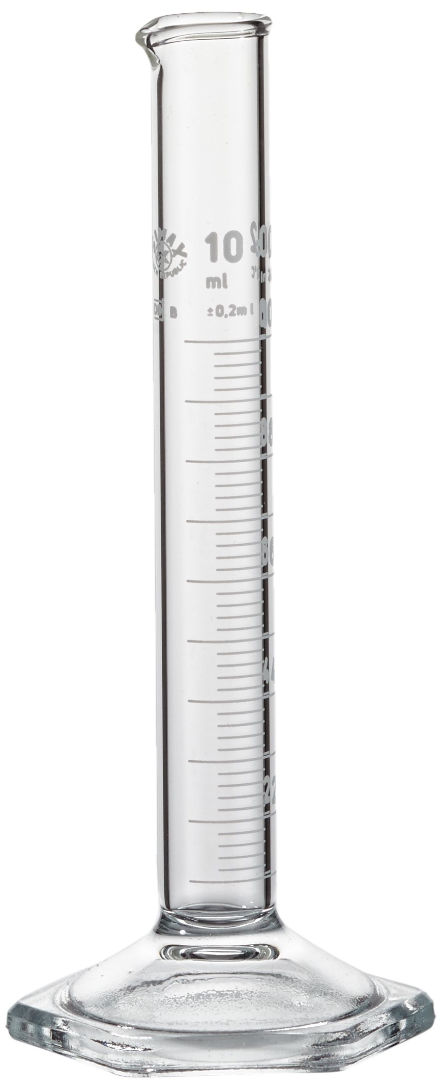 neoLab E-1263 Measuring Cylinder Tall Shape 10 ml Hex Foot Class B Pack of 2