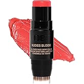 Nudestix Nudies Bloom All Over Dewy Color – 3-in-1 Cream Blush Stick for Cheeks, Eyes & Lips with Built-In Brush | Sheer, Glossy Finish | Vegan, Long-Wear, Multi-Use Makeup