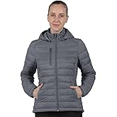 fit space Women's Puffer Jacket Synthetic Insulated Down Quilted Lightweight Coat with Hooded Water Resistant Packable