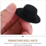 STOBOK 20pcs Mini Felt Top Hats for Dolls - Black & Yellow Decorative Hats view 4