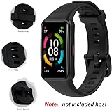 EasyULT Replacement Strap for Huawei Band 7 6 Honor Band 6 Black Silicone Soft view 4