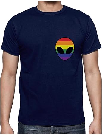 Camiseta para Hombre - Ropa LGTB Orgullo Bandera Gay - Gay Alien Head Rainbow Flag: Amazon.es: Ropa y accesorios