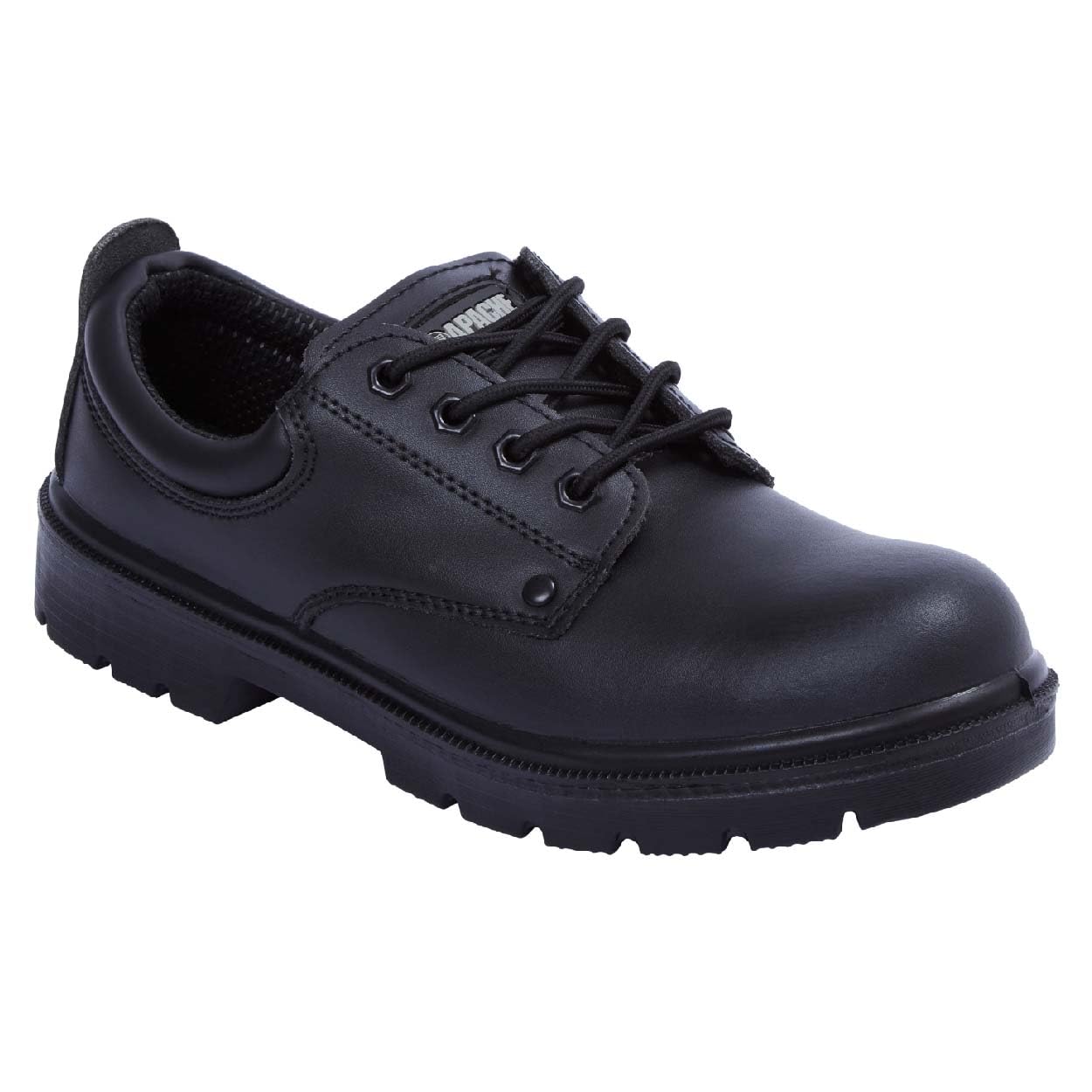 Apache Ap306 Safety Shoe | Size 8 | Black Leather | Steel Toe Cap | Water Resistant | Midsole Protection | S3 and SRA Safety Approved