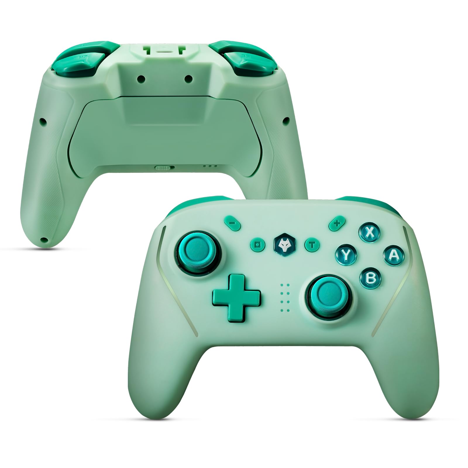 NBCP V8 Wireless Gaming Controller for Nintendo Switch/Switch OLED/Switch Lite/Switch 2, Steam Deck, PC, Laptop, Android & iOS Mobile - RGB Backlight, NFC, Gyro, 4-Level Vibration, Drift Correction, Turbo, Macro, 1020mAh Battery (Green)