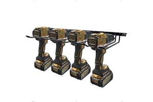 Vikerniel Drill Holder, Power Tool Organizer, Wall Mount 4 Cordless Metal Shelf Holder, Utility Storage Rack for Dewalt Cordless Tools for father day gifts