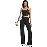 YWBIN 2 Piece Workout Sets for Women Padded Tank Tops High Waist Stretch Straight Leg Bottoms Yoga Pants Pilates Outfits