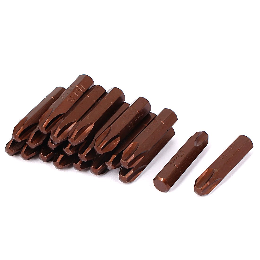 sourcing map 5/16" Hex Shank Magnetic PH4 Phillips Screwdriver Bits Brown 20pcs