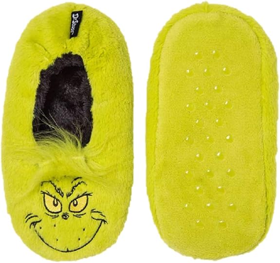 Womens Grinch Slipper Socks Slippers Dr Suess Holiday