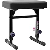 Liquid Stands Piano Bench Adjustable Stool – Music Keyboard Bench Seat for Piano Keyboard Stand with Black Padded Cushion for