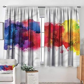 Amazon Com Renteriadecor Abstract Curtain Rods Paint Splatter