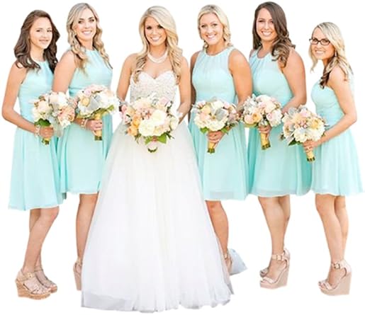 short chiffon bridesmaid dresses