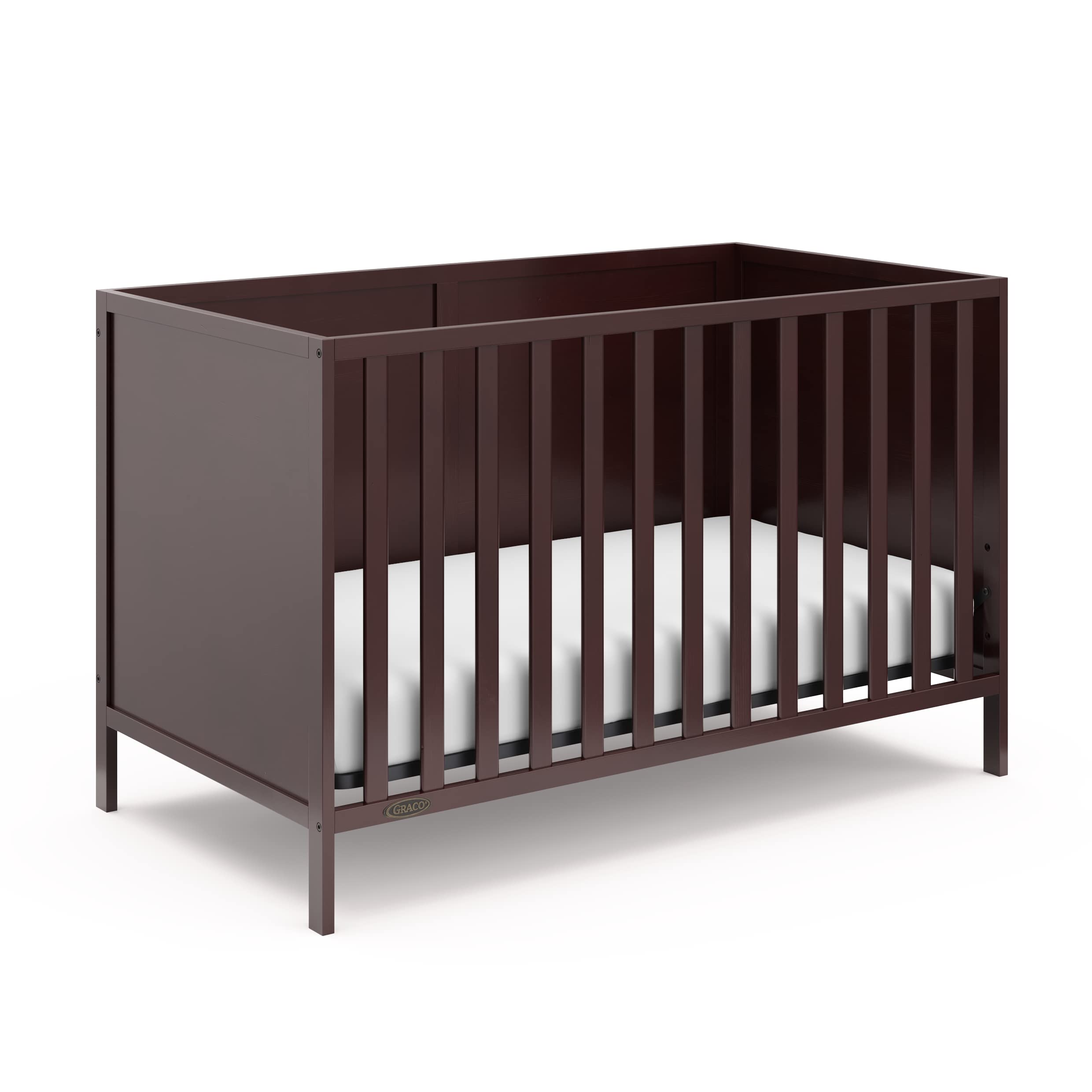 Photo 1 of Graco Theo 3-in-1 Convertible Baby Crib (Espresso) - GREENGUARD Gold Certified, Converts to Toddler Bed & Daybed, Fits Standard Full-Size Baby Crib Mattress, 4 Adjustable Mattress Heights
