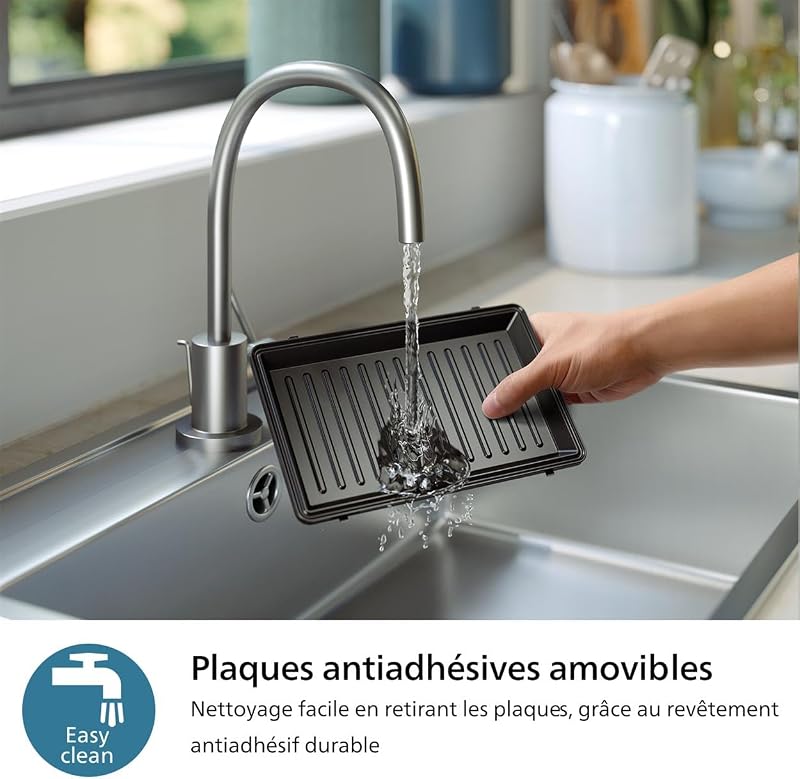 Croque-Monsieur 5000, 3-en-1, 3 Jeux de Plaques, 750W, Noir