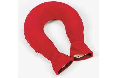 Nacken-Wärmflasche aus Gummi mit Fleecebezug, rot