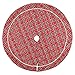 Aitsite Buffalo Plaid Christmas Tree Skirt 48 Inch Thick Rustic Xmas Tree Skirt for Christmas New Year Holiday Party Home Ornaments Decorations Indoor Outdoor (Red)