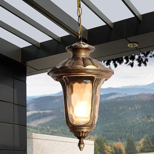 AISHANG Lámpara Colgante Impermeable para Exteriores con Acabado de