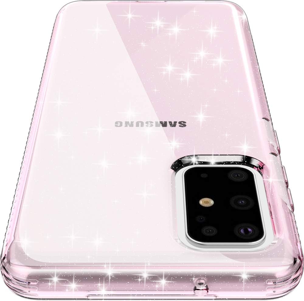 Lovemecase Samsung Galaxy S20 Plus Case (6.7inch),Liquid Crystal Glitter Slim Thin Clear Soft Rubber Sparkle Bling Designed for Galaxy S20+ Plus Phone Case (Pink Quartz)