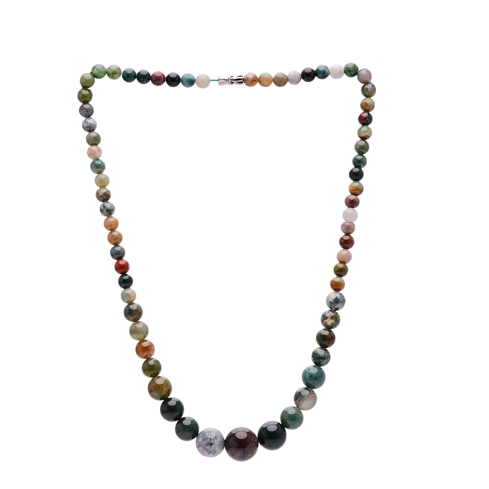 Treasure Bay Handmade 6-14mm Natural Agate Gemstone Necklace For Women and Girls - Indian agate