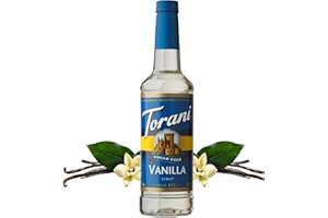 Torani Sugar Free Coffee Syrup, Vanilla Flavored Syrup for Drinks, Zero Calorie, Pump Included, 25.4 Fl Oz