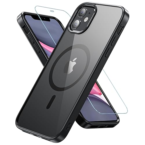 Fin2feel Magnetic Case for iPhone 11 Case, with Tempered Glass Screen  Protector, [Compatible with MagSafe], Military Drop Protection Shockproof  Matte