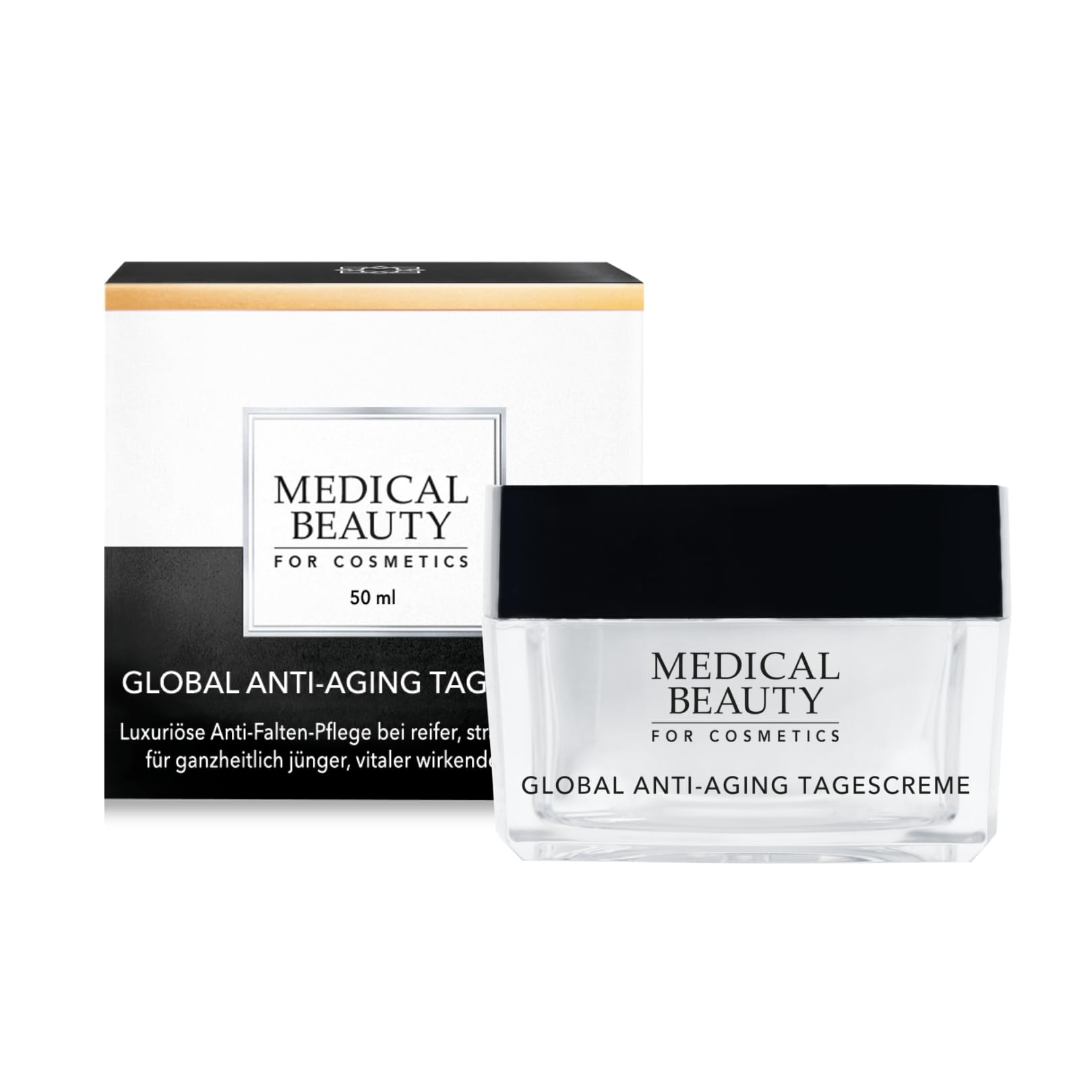 Medical Beauty® Global Anti-Ageing Day Cream Helps to Smooth Pronounced Wrinkles Immediate Effect with Lifting Effect Intensive Nourishing with Hyaluronic Acid for Mature Skin