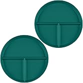 Soptalles 9 inch Portion Control Plate for Balanced Eating, Divided Plates for Adults, 2Pcs Dinner Plate,Deep Blue