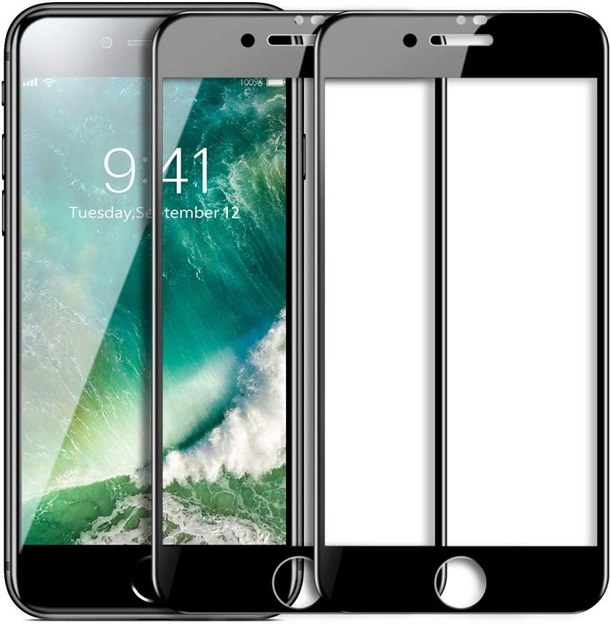 Haeylos Compatible for iPhone 7 plus / 8 plus Screen Protector Tempered Glass (2 Packs), 9D Screen Protector, High Clarity, Anti Impact Scratch and Fingerprint