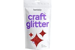 Hemway Craft Glitter 100g / 3.5oz Glitter Flakes for Arts Crafts Tumblers Resin Epoxy Scrapbook Glass Schools Paper Halloween Decorations - Fine (1/64" 0.015" 0.4mm) - Red