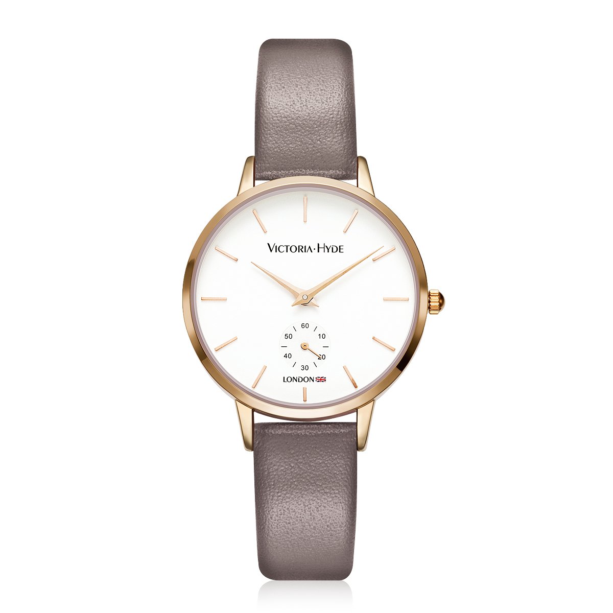 VICTORIA HYDE Fashion Elegant Women Watch with Clear White Dial Analog Quartz Detachable Genuine Leather Strap — image 1