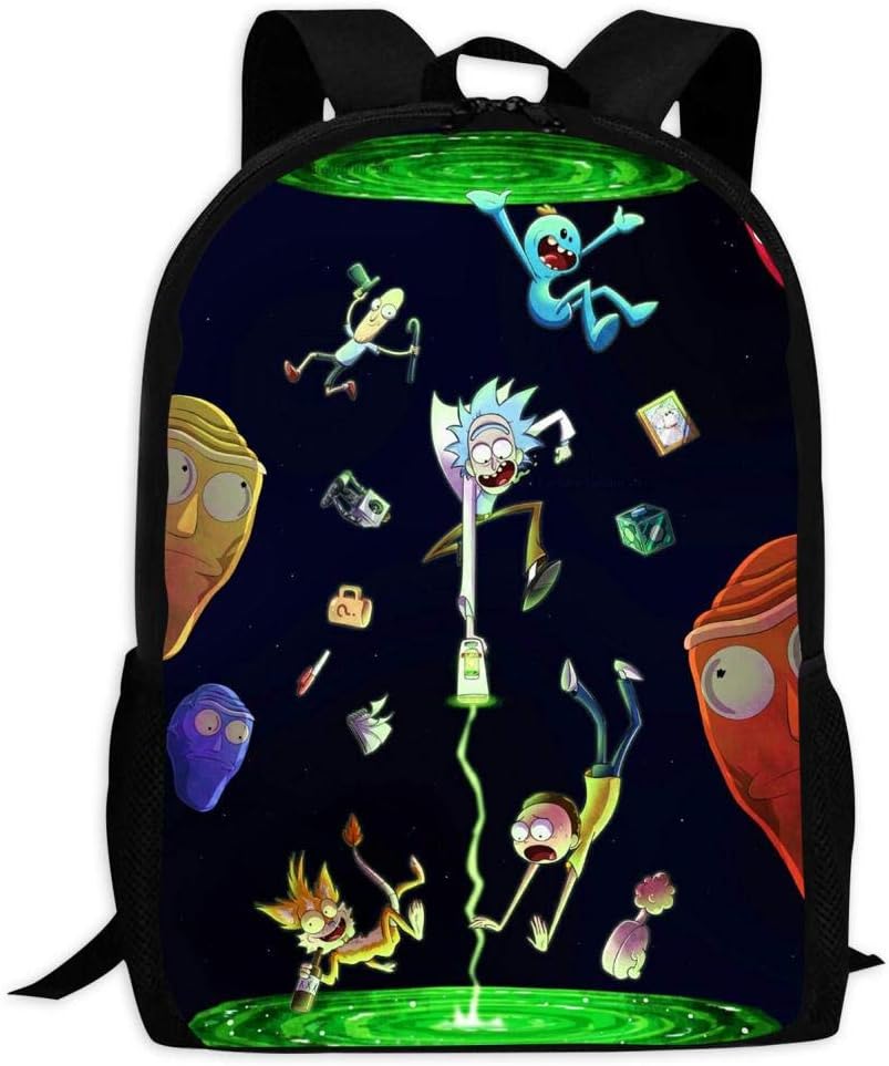 XKSB4E255B Student Backpack Rick-Morty Children School Bag Cool Super Daypack Bookbag for Boys/Girls